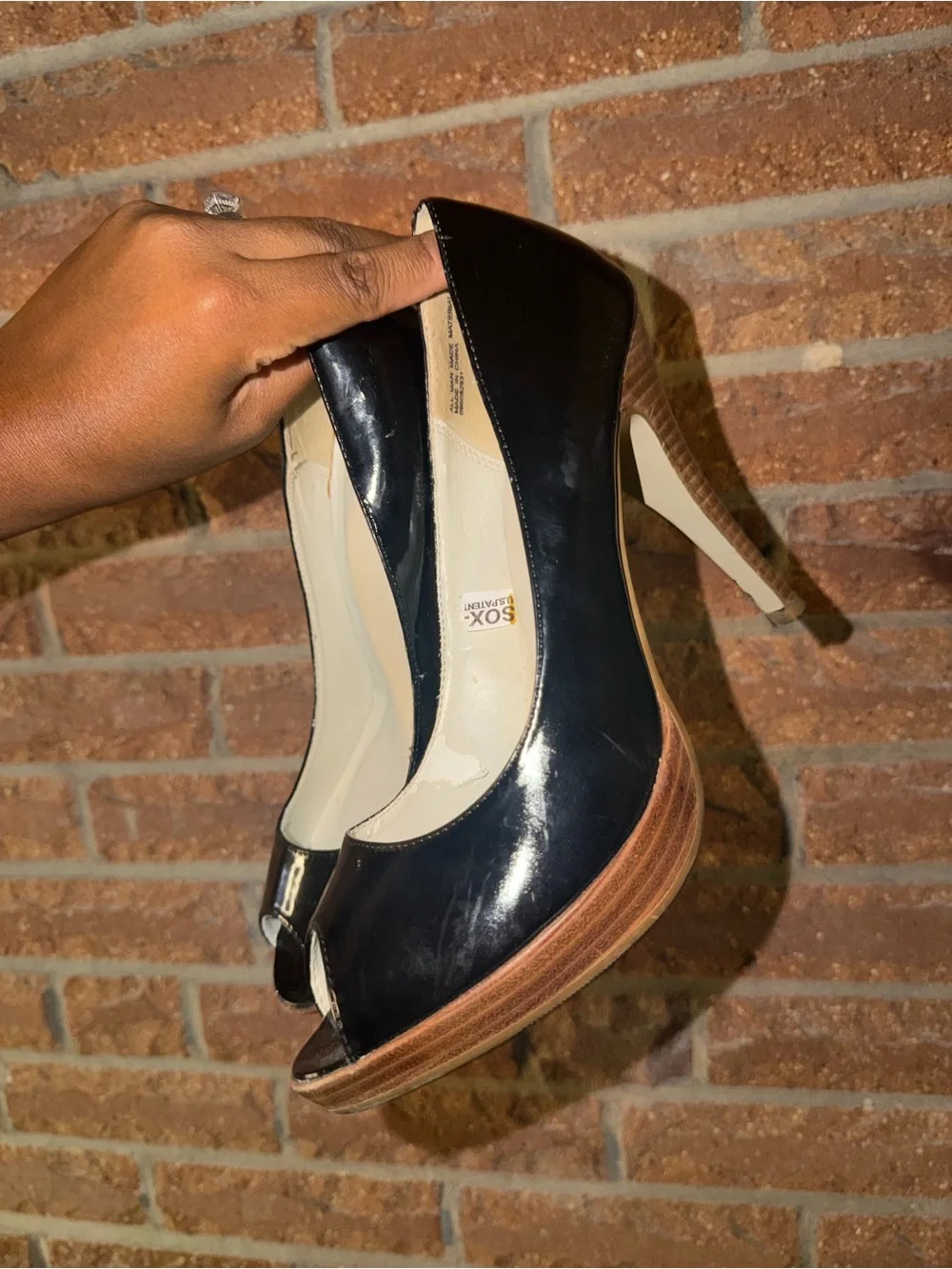 Mossimo Supply Co. Black Patent Peep-Toe Platform Heels